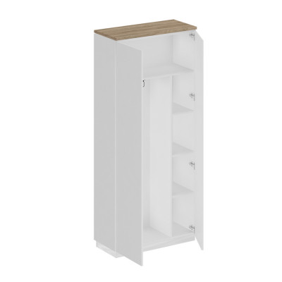 Шкаф для одежды с дополнением дуб гладстоун светлый / белый премиум / белый премиум СИ 306 ДС БП БП