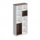 Стеллаж высокий 90 дуб гладстоун (столешница, фасад, топ)/ белый премиум (корпус) СИ 302-1 ДГ БП