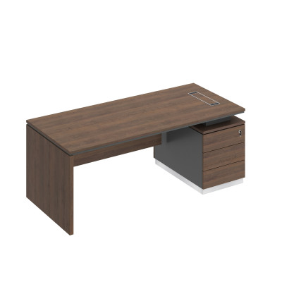 Стол руководителя на опорной тумбе опора ДСП дуб гладстоун / антрацит премиум / дуб гладстоун СИ 110 ДГ АР ДГ