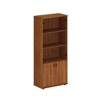 Шкаф со стеклянными дверями высокий темный орех Исп.45