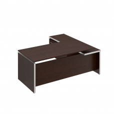 Стол руководителя с брифинг приставкой боковой левой венге тёмный МЕ 138 ВТ