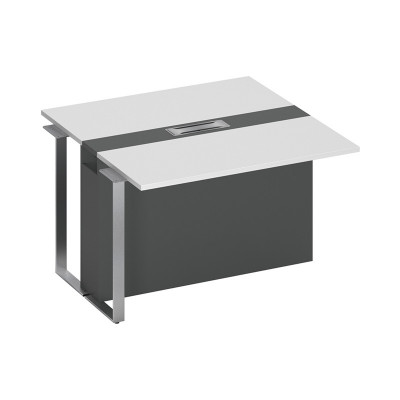 Секция стола для переговоров промежуточная белый премиум / антрацит премиум / антрацит премиум СП 109 БП АР АР ХР