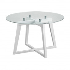 Стол журнальный Рилле-445 белый/ прозрачное стекло Р-445