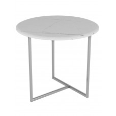 Стол журнальный Альбано белый мрамор/хром АЛБ