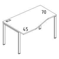 Стол эргономичный левый "Техно" на металлокаркасе UNO дуб ристретто/ металлокаркас серый А4 С1 065 ДР