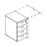 Тумба приставная 4-х ящичная с замком антрацит премиум / натуральный дуб А4 9220 АР/НД