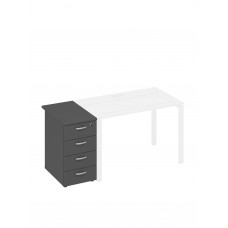 Тумба приставная 4-х ящичная с замком антрацит премиум А4 9221 АР