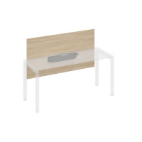 Экран настольный фронтальный большой для стола 160 с кабель-каналом дуб скандинавский / металлокаркас антрацит А4 А 838 ДК