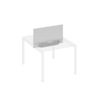 Экран настольный фронтальный для стола 100 с двумя кабель-каналами серый / металлокаркас антрацит А4 А 845 СЕ