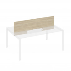 Экран настольный фронтальный для стола 180 с двумя кабель-каналами дуб скандинавский / металлокаркас белый А4 Б 849 ДК