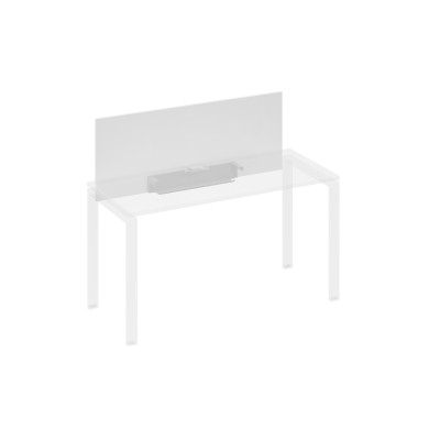 Экран настольный фронтальный для стола 140 с кабель-каналом белый премиум / металлокаркас серый А4 С 832 БП