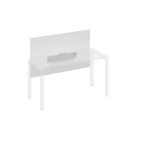 Экран настольный фронтальный большой для стола 140 с кабель-каналом белый премиум / металлокаркас серый А4 С 837 БП