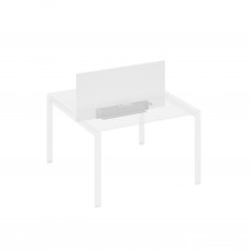 Экран настольный фронтальный для стола 120 с двумя кабель-каналами белый премиум / металлокаркас серый А4 С 846 БП