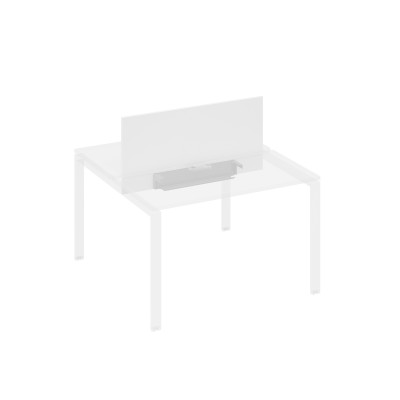 Экран настольный фронтальный для стола 120 с двумя кабель-каналами белый премиум / металлокаркас серый А4 С 846 БП