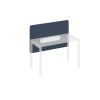 Экран фронтальный тканевый мягкий с кабель-каналом для стола 120 синий / металлокаркас белый А4 Б 856 BA40