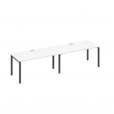 Рабочая станция каркас UNO столы (2х160) белый премиум / металлокаркас антрацит А4 А1 025-2 БП
