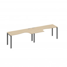 Рабочая станция столы Классика каркас UNO (2х160) дуб скандинавский / металлокаркас антрацит А4 А1 035-2 ДК