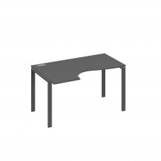 Стол "Классика" левый на металлокаркасе UNO эргономичный антрацит премиум / металлокаркас антрацит А4 А1 043 АР