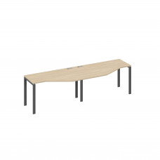 Рабочая станция столы Техно на металлокаркасе UNO (2х140) дуб скандинавский / металлокаркас антрацит А4 А1 053-2 ДК