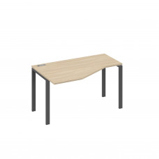Стол 140х90 эргономичный левый Техно каркас UNO дуб скандинавский / металлокаркас антрацит А4 А1 053 ДК