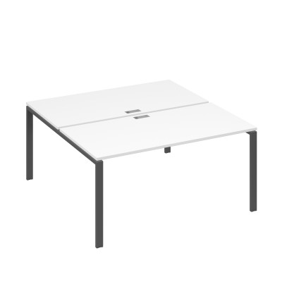 Рабочая станция опоры UNO столы 2х160 белый премиум / металлокаркас антрацит А4 А1 178 БП