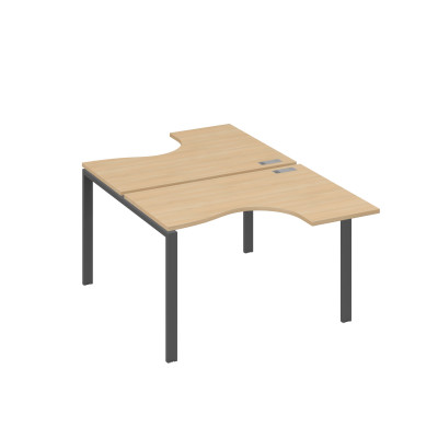 Рабочая станция опоры UNO столы (2х120) Классика натуральный дуб / металлокаркас антрацит А4 А1 180 НД