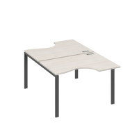 Рабочая станция столы (2х120) эргономичные "Классика" опоры UNO дуб / металлокаркас антрацит А4 А1 183 ДШ
