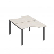 Рабочая станция столы (2х120) эргономичные "Классика" опоры UNO дуб / металлокаркас антрацит А4 А1 183 ДШ