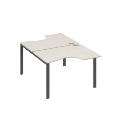 Рабочая станция столы (2х120) эргономичные "Классика" опоры UNO дуб / металлокаркас антрацит А4 А1 183 ДШ