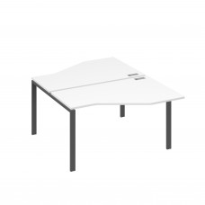 Рабочая станция (2х140) со столами Техно на каркасе UNO белый премиум / металлокаркас антрацит А4 А1 187 БП