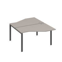 Рабочая станция (2х140) со столами Техно на каркасе UNO мокко премиум / металлокаркас антрацит А4 А1 187 МП