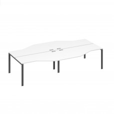 Рабочая станция на каркасе UNO из столов Техно (4х160) белый премиум / металлокаркас антрацит А4 А1 188-2 БП