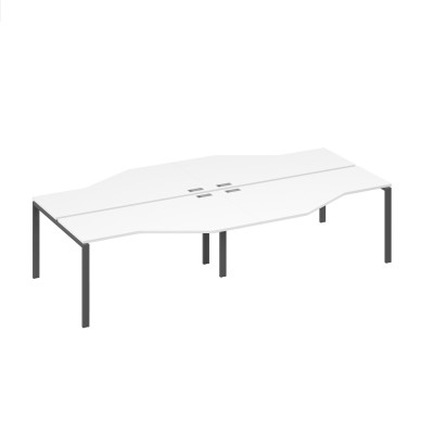 Рабочая станция на каркасе UNO из столов Техно (4х160) белый премиум / металлокаркас антрацит А4 А1 188-2 БП