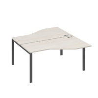 Рабочая станция со столами (2х160) Техно на каркасе UNO дуб / металлокаркас антрацит А4 А1 188 ДШ