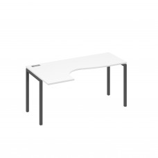 Стол на металлокаркасе DUE эргономичный левый "Классика" белый премиум / металлокаркас антрацит А4 А2 035 БП