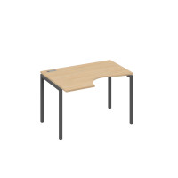 Стол на металлокаркасе DUE левый "Классика" эргономичный натуральный дуб / металлокаркас антрацит А4 А2 041 НД