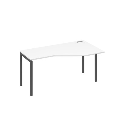 Стол "Техно" на каркасе DUE эргономичный правый белый премиум / металлокаркас антрацит А4 А2 056 БП