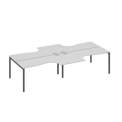 Рабочая станция со столами DUE (4х160) Классика серый / металлокаркас антрацит А4 А2 182-2 СЕ