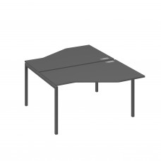 Рабочая станция (2х140) со столами Техно каркас DUE антрацит премиум / металлокаркас антрацит А4 А2 187 АР