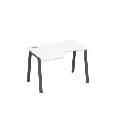 Стол "Классика" на металлокаркасе TRE левый эргономичный белый премиум / металлокаркас антрацит А4 А3 041 БП