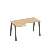 Стол левый "Классика" на металлокаркасе TRE эргономичный натуральный дуб / металлокаркас антрацит А4 А3 043 НД