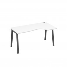 Стол эргономичный правый "Классика" на металлокаркасе TRE белый премиум / металлокаркас антрацит А4 А3 046 БП