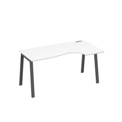 Стол эргономичный правый "Классика" на металлокаркасе TRE белый премиум / металлокаркас антрацит А4 А3 046 БП