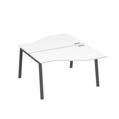 Рабочая станция (2х140) каркас TRE со столами Техно белый премиум / металлокаркас антрацит А4 А3 187 БП