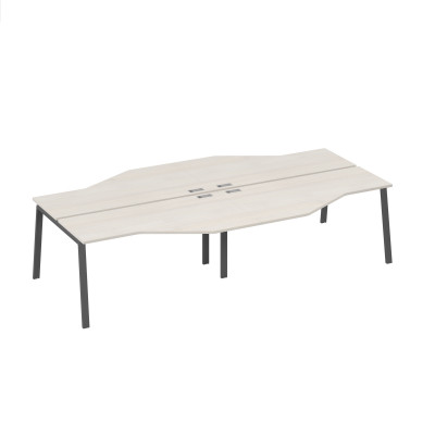 Станция рабочая 4х160 столы Техно на каркасе TRE дуб / металлокаркас антрацит А4 А3 188-2 ДШ