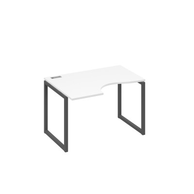 Стол "Классика" эргономичный на металлокаркасе QUATTRO левый белый премиум / металлокаркас антрацит А4 А4 041 БП
