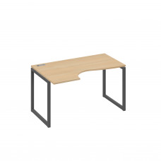 Стол "Классика" левый на металлокаркасе QUATTRO эргономичный натуральный дуб / металлокаркас антрацит А4 А4 043 НД