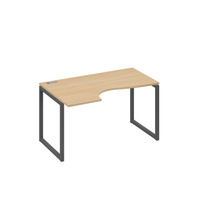 Стол "Классика" левый на металлокаркасе QUATTRO эргономичный натуральный дуб / металлокаркас антрацит А4 А4 043 НД