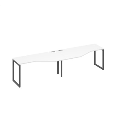 Cтанция QUATTRO столы (2х160) Техно эргономичные белый премиум / металлокаркас антрацит А4 А4 055-2 БП