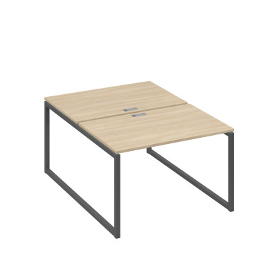 Станция офисная (2х120) на металлокаркасе QUATTRO дуб скандинавский / металлокаркас антрацит А4 А4 176 ДК